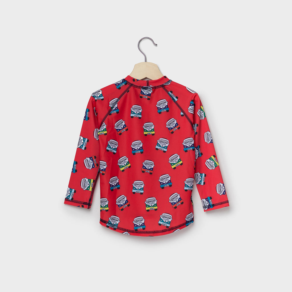 Red Kombi Van - Long sleeve rashie
